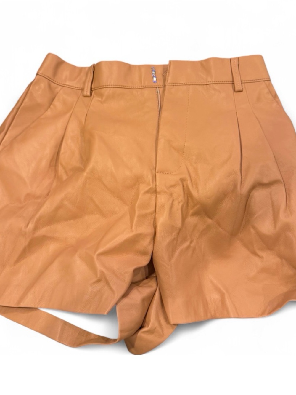 Mustard Seed High-Waist Faux Leather Shorts - Caramel